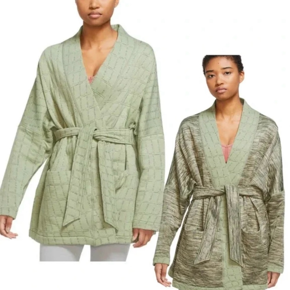 Nike Yoga Green Textured Kimono Jacket